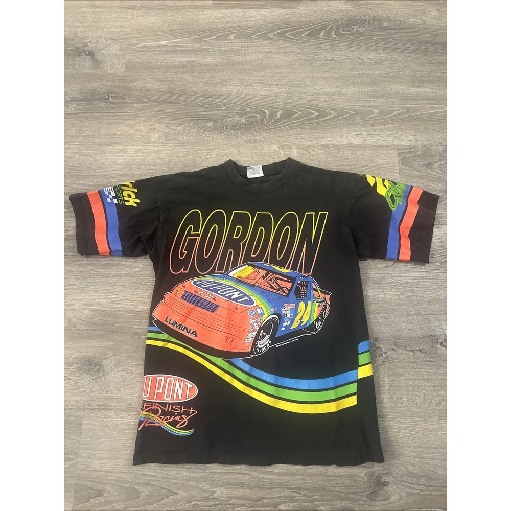 Vtg 1993 Jeff Gordon, All Over Print Tee, Mens Medium 24 DUPONT Made in USA